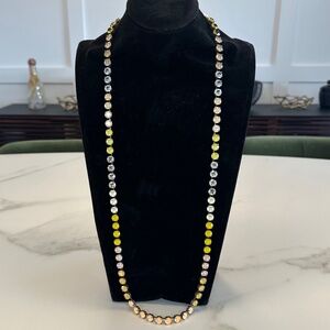 TOVA - Vibrant Yellow, Orange, Peach, Black Diamond Crystal Opera Long Necklace